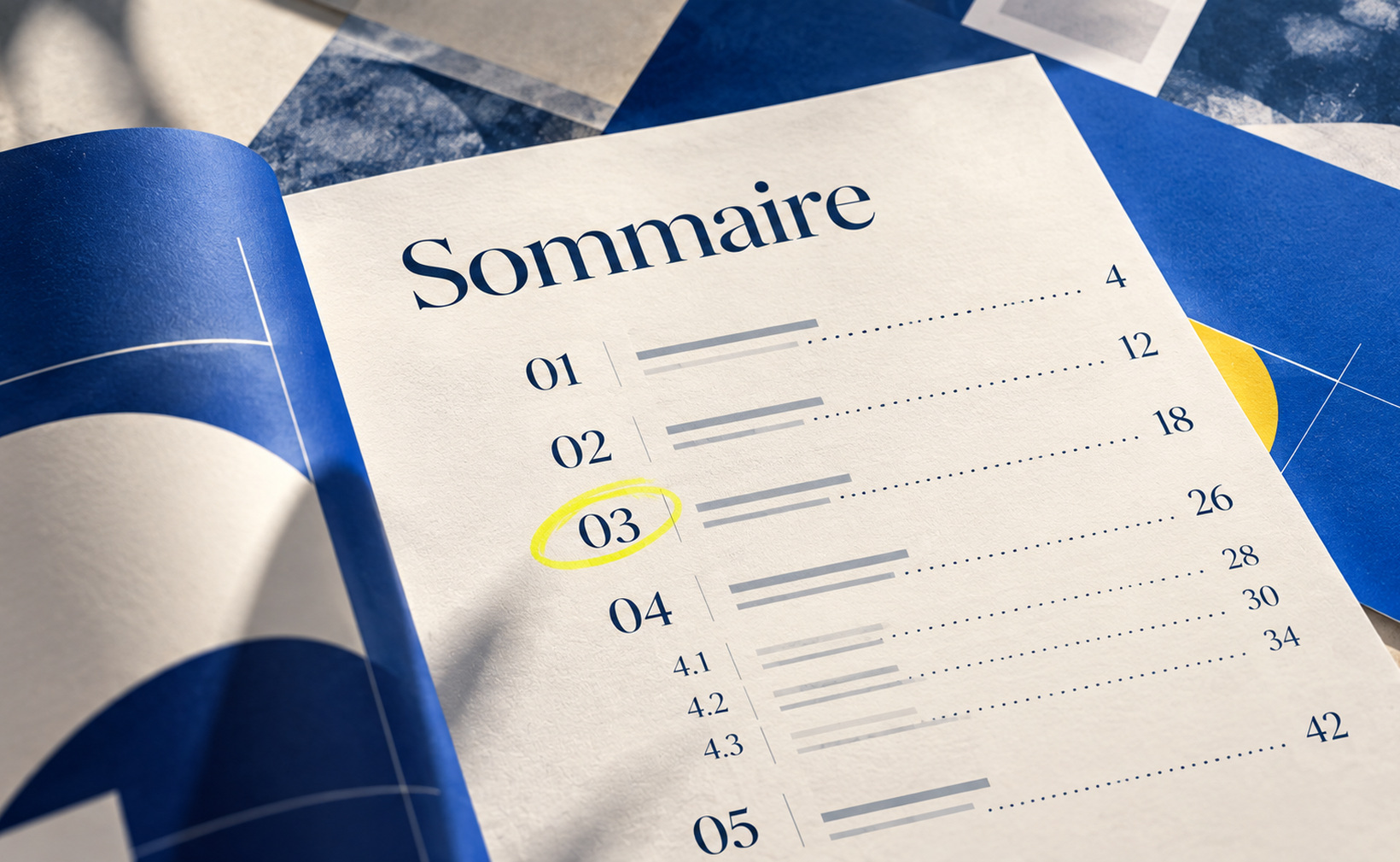 Table des matières d
